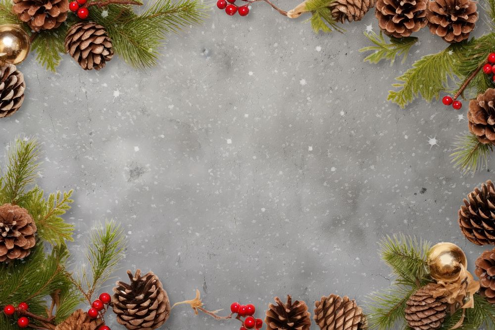 Christmas polished concrete frame editable background