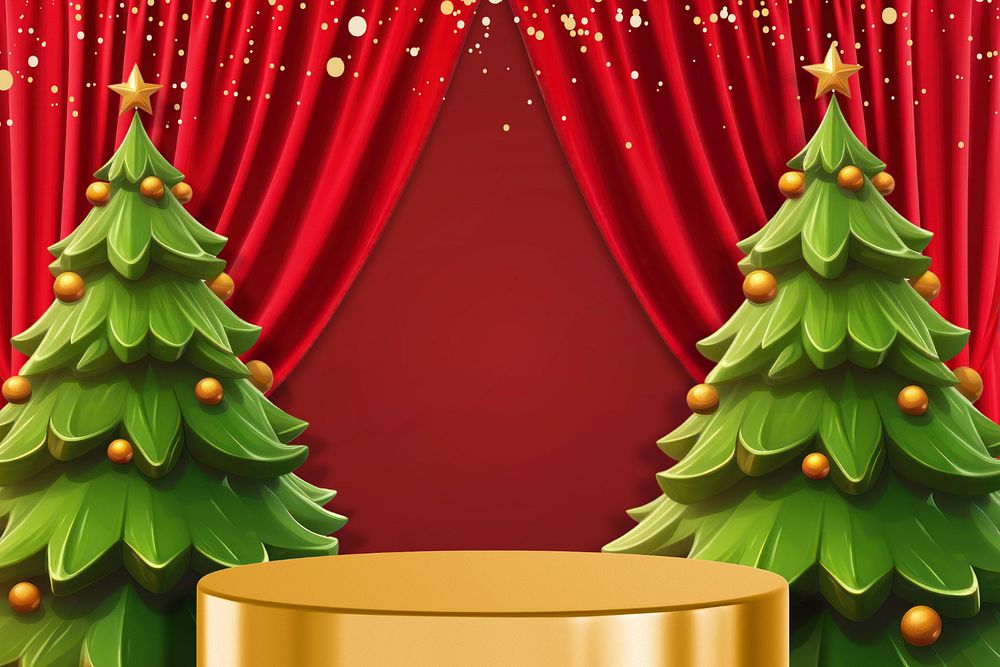 Christmas display podium editable product backdrop