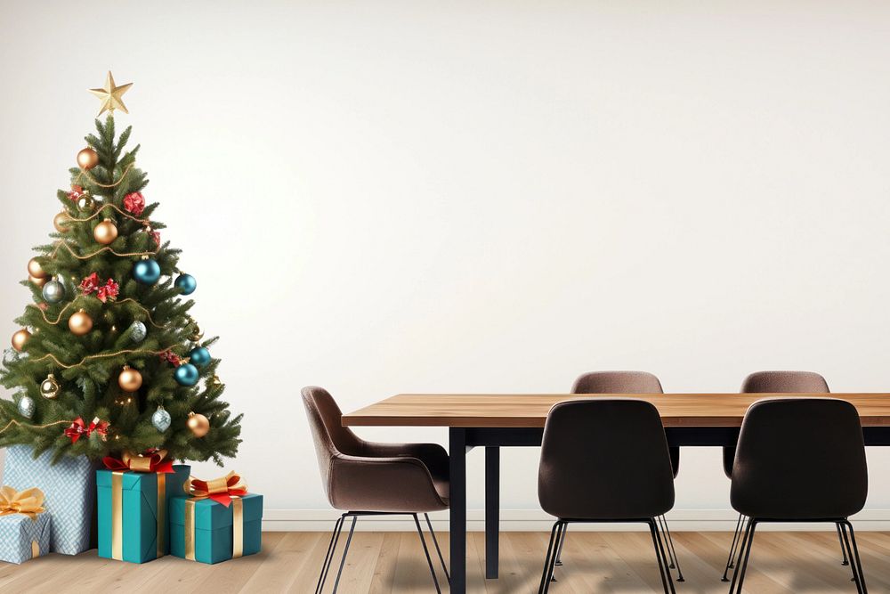 Christmas dining table, editable interior design