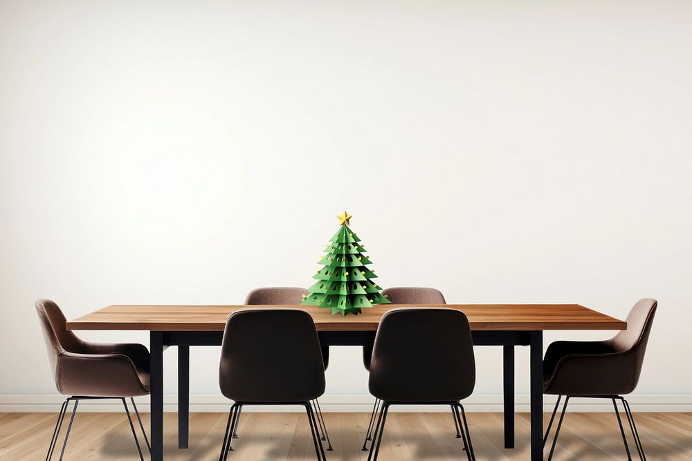 Christmas dining table, editable interior design