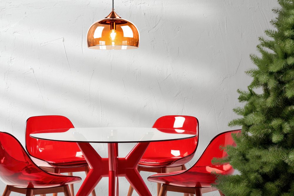 Christmas dinning room, editable remix