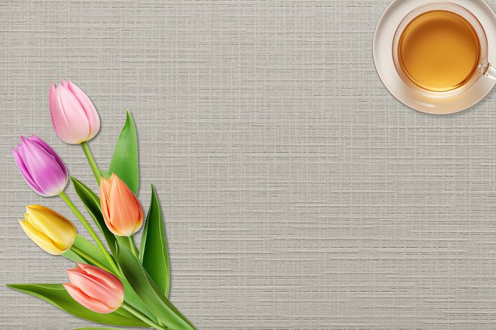 Tulip flower border background