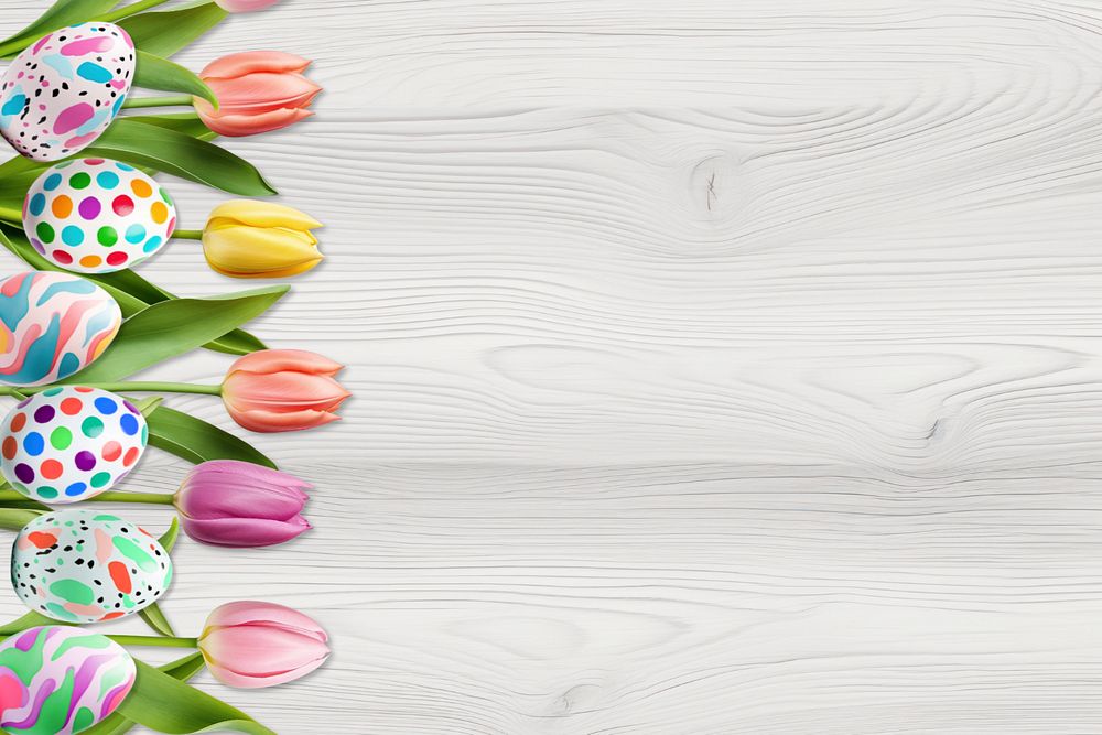 Tulip flower border background