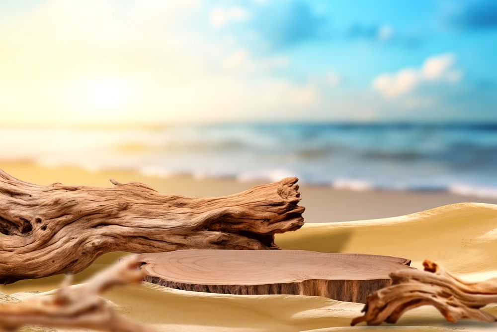 Wooden aesthetic product backdrop