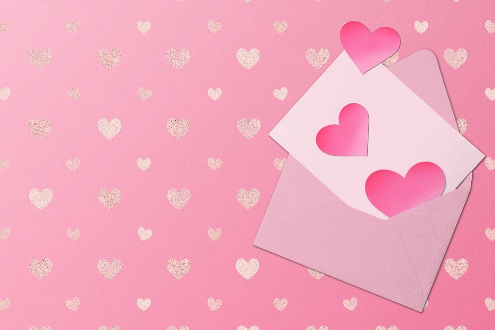 Pink Valentine's heart background remix