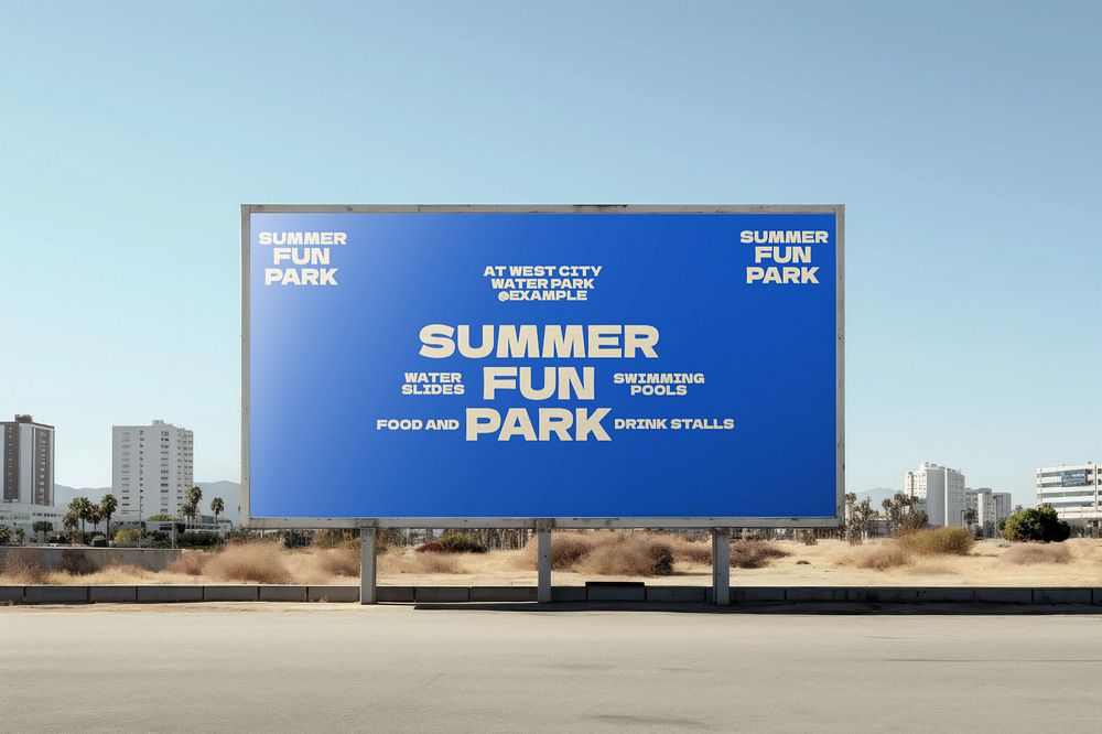 Editable billboard mockup summer promotion premium mockup generator