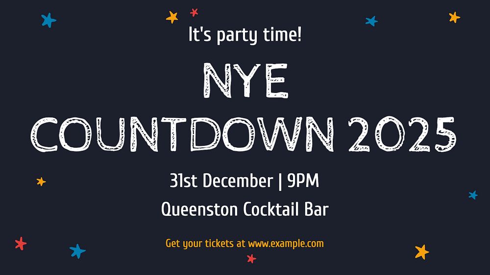 NYE countdown blog banner template, editable text