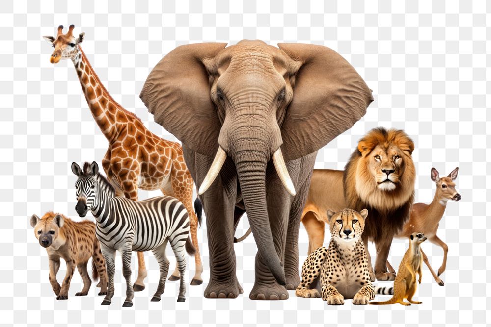 African wildlife png element, animal remix, editable design