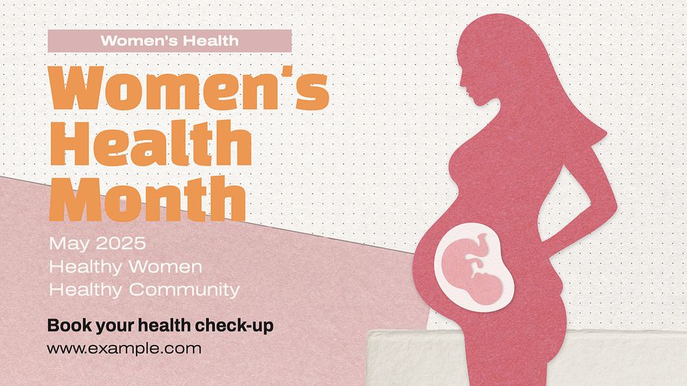 Women's health month blog banner template, editable text