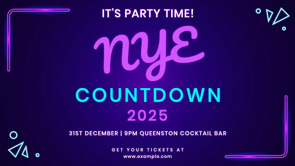 NYE countdown blog banner template, editable text