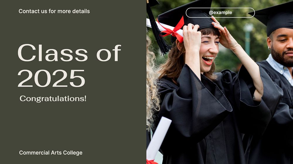 Graduation blog banner template, editable text