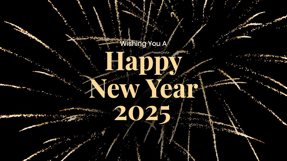 Happy new year  blog banner template, editable text