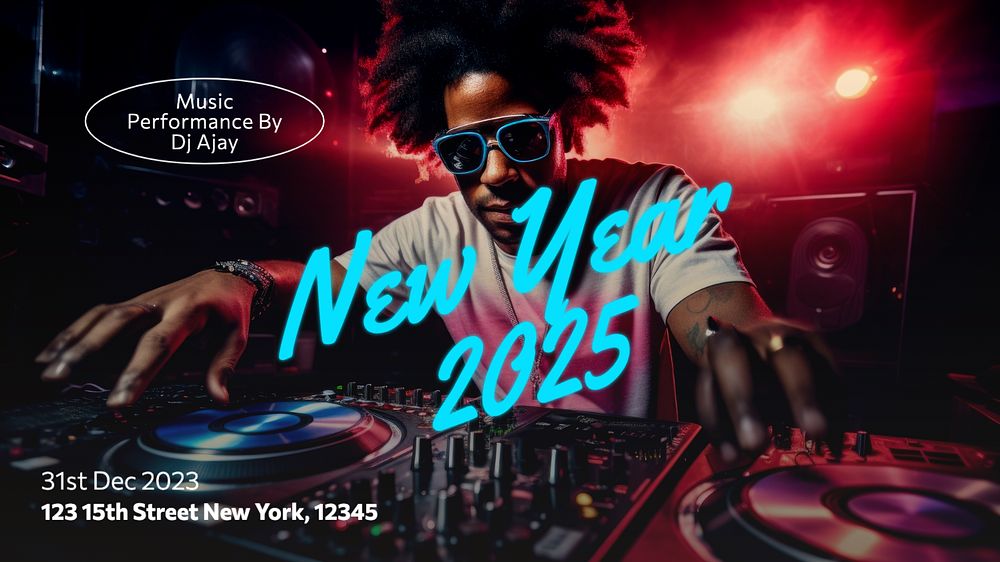 New year party blog banner template