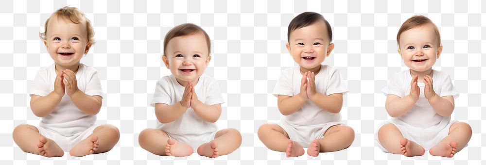 Babies png cut out element set, transparent background