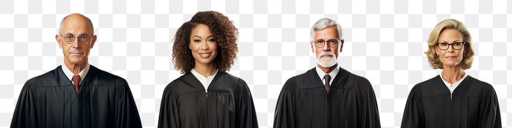 Judge png element set on transparent background