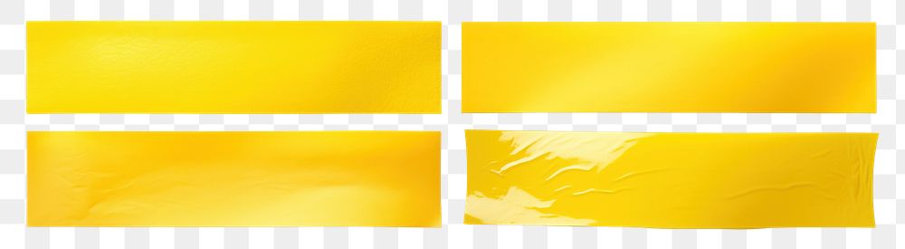 Yellow washi tape png element set on transparent background