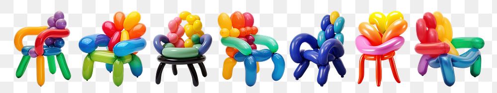 Twisty balloon of the chair png element set on transparent background