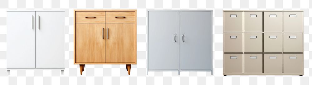 PNG Office cabinet home furniture set, transparent background