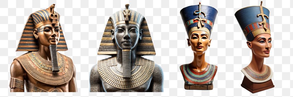 PNG Ancient Egypt statue design set, transparent background