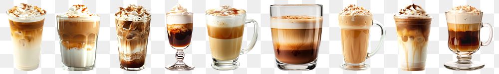 Coffee png cut out element set, transparent background