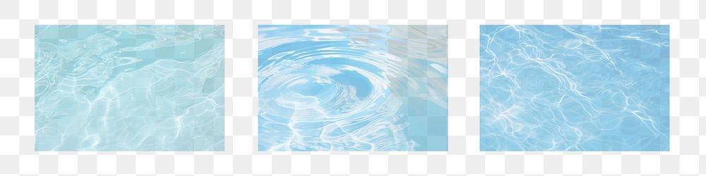 PNG water ripples, element set on transparent background