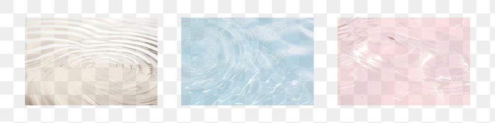 PNG water ripples, element set on transparent background