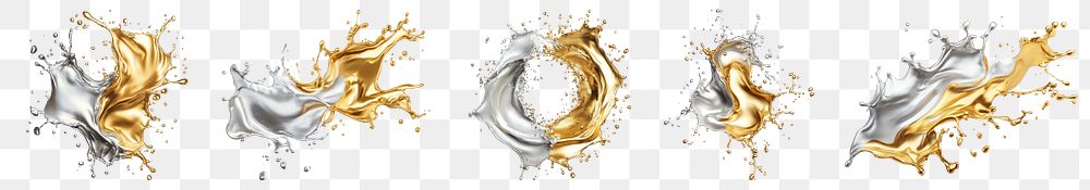 Splash png cut out element set, transparent background