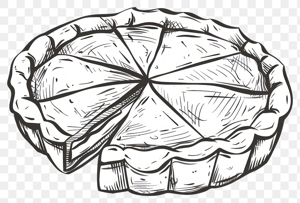 PNG Minimalist symmetrical pie illustrated drawing sketch.