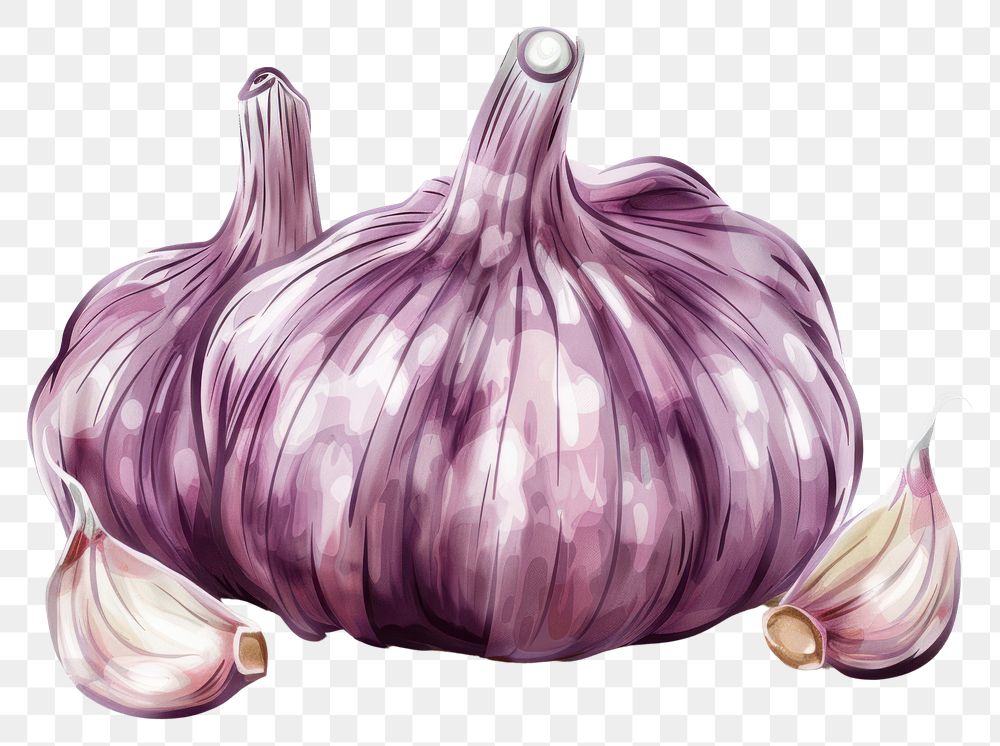 PNG A vector graphic of garlic vegetable produce plant.