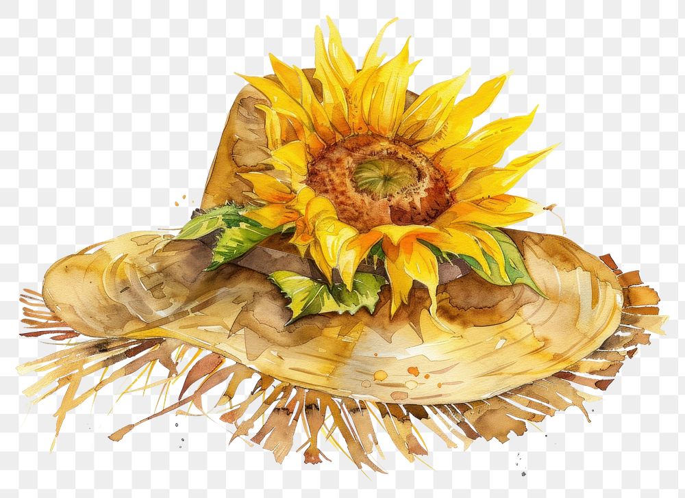 PNG Sunflower hat art clothing.