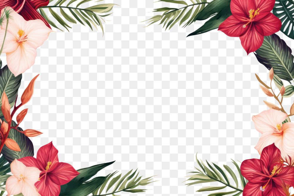 PNG Tropical island graphics hibiscus pattern.