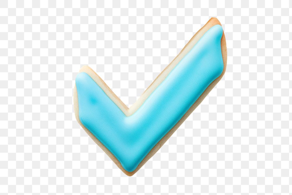 Blue right mark icon png cookie art shape, transparent background
