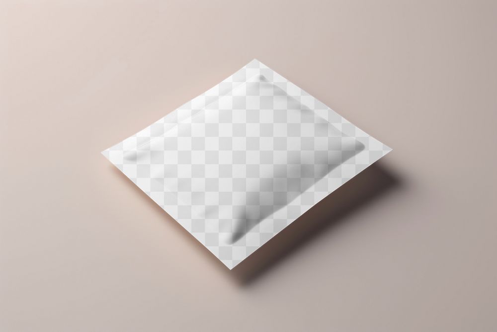 PNG tea sachet bag mockup, transparent design
