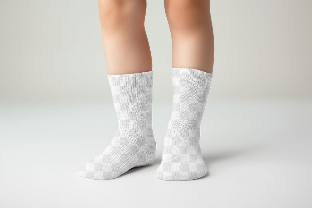 PNG kid's socks mockup, transparent design