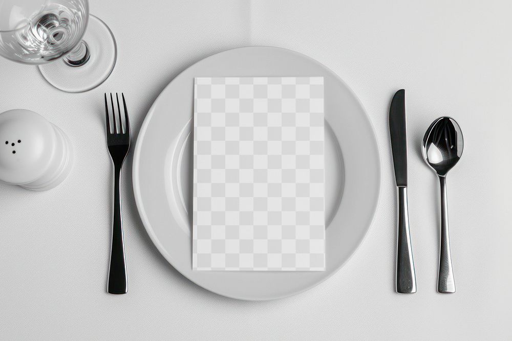 PNG menu card mockup, transparent design