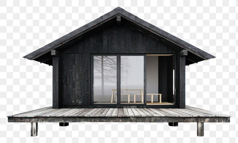 PNG Minimal cabin architecture building countryside.