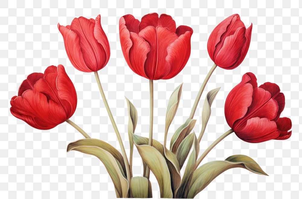 PNG Tulip flower plant white background.