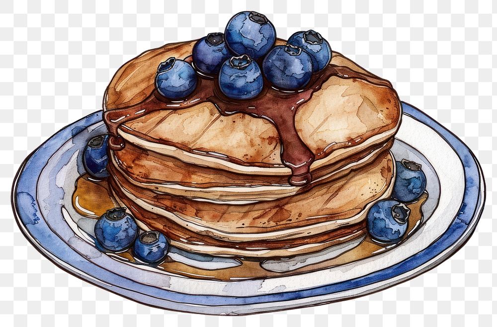 PNG Blueberry pancakes blueberry produce dessert.