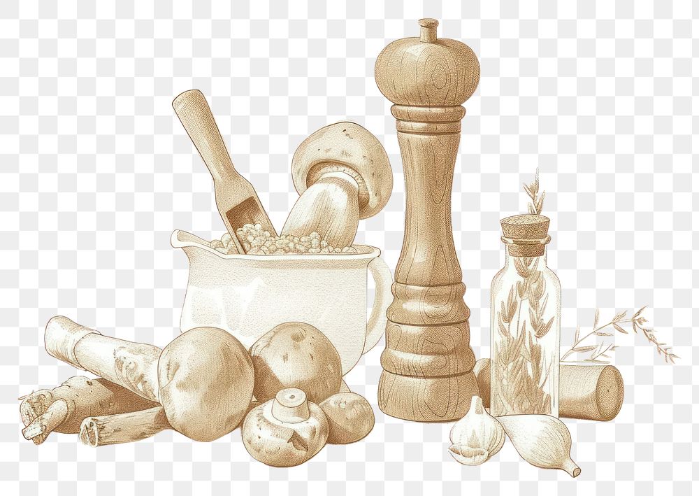 PNG Cooking Mushroom Risotto painting illustrated weaponry.