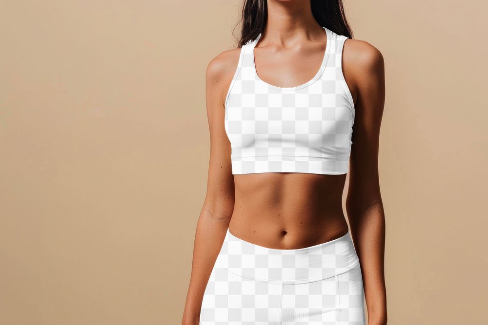 PNG women's sportswear mockup, transparent design