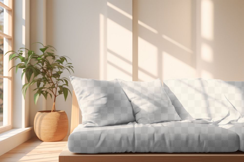 PNG sofa mockup, transparent design
