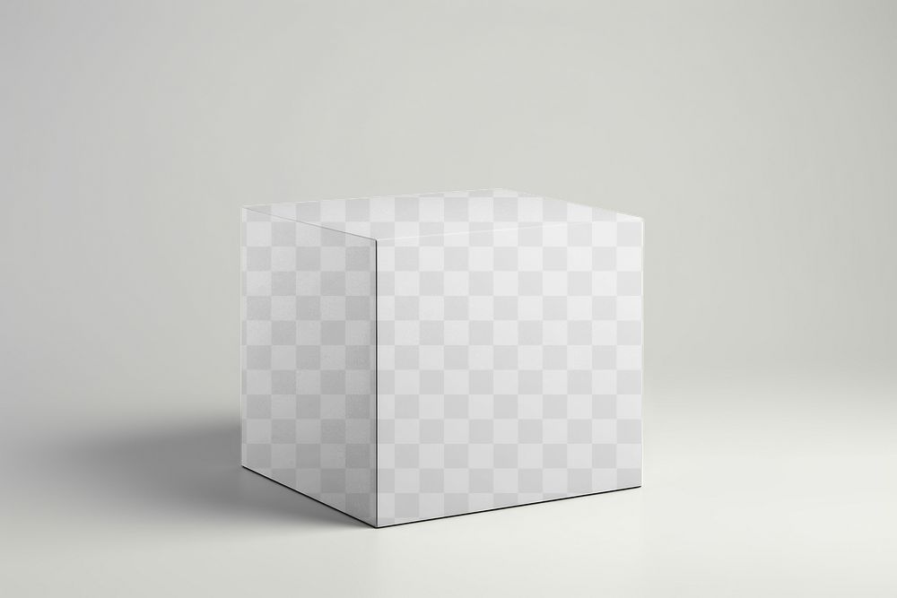 PNG carton box mockup, transparent design