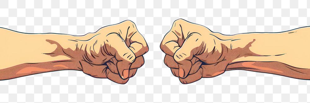 PNG Hand bumping fist together person tattoo human.