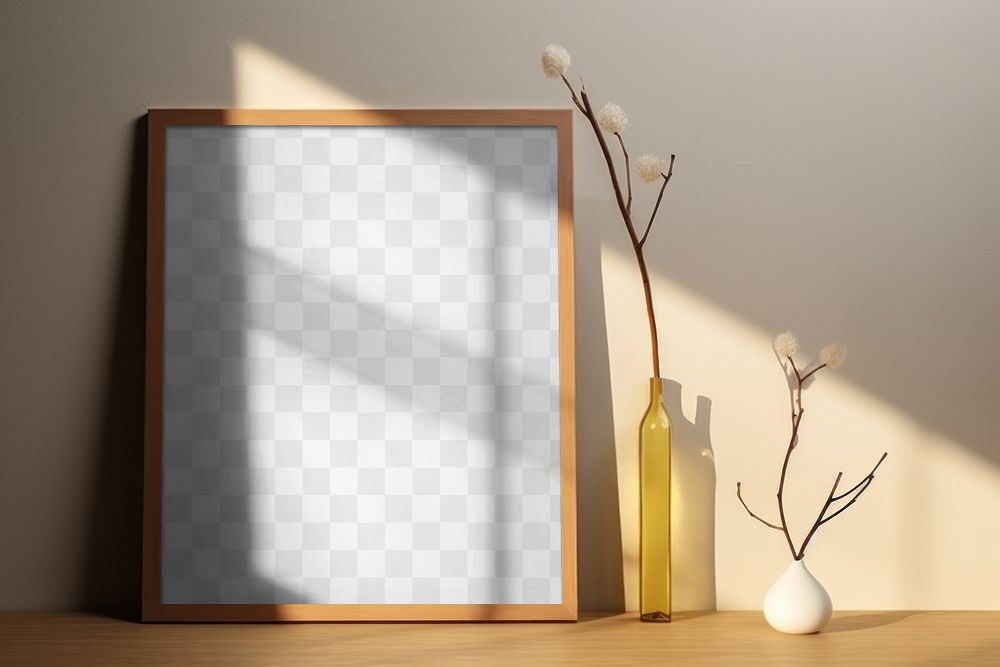 PNG picture frame mockup, transparent design