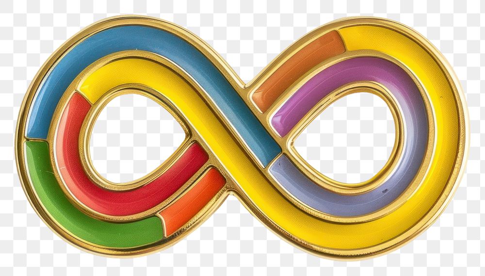 PNG Rainbow infinity shape pin badge accessories accessory ampersand.