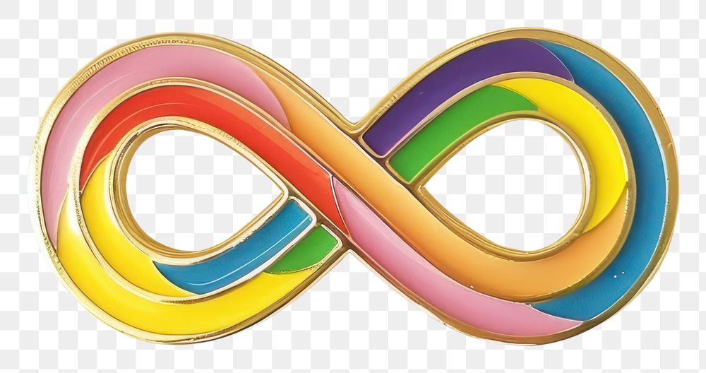 PNG Rainbow infinity shape pin badge accessories accessory symbol.