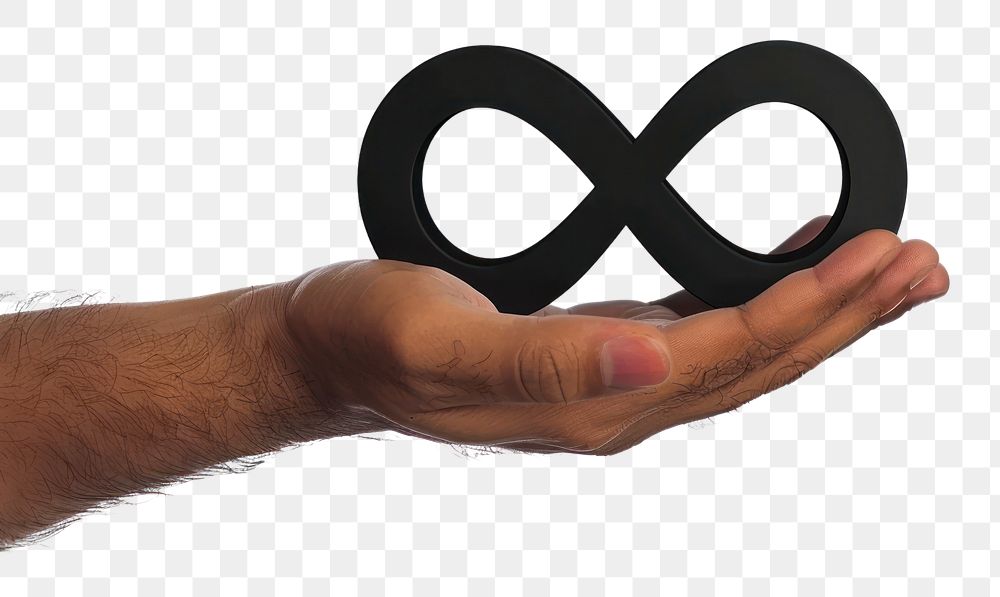 PNG Hand holding infinity icon symbol person human.