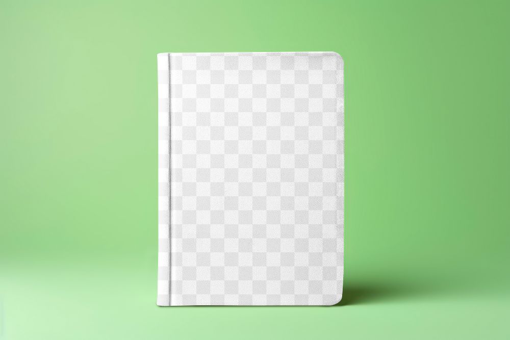 PNG book cover mockup, transparent design