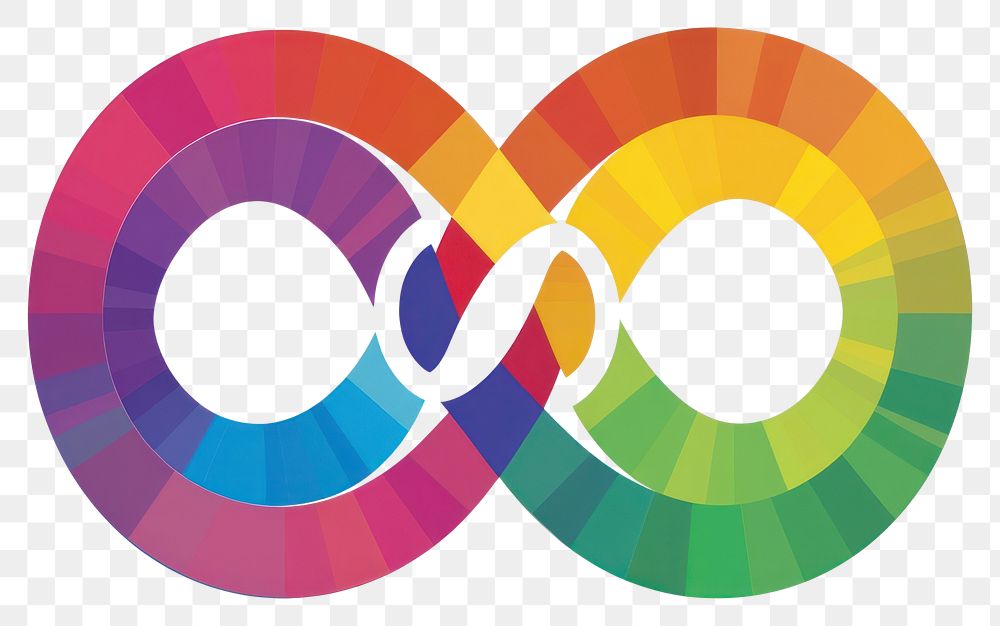 PNG Rainbow infinity icon logo disk.