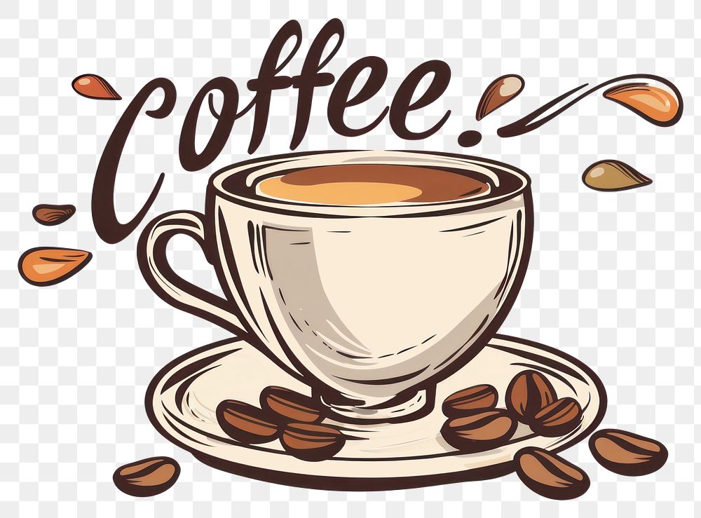 PNG Coffee cup logo beverage espresso cutlery.